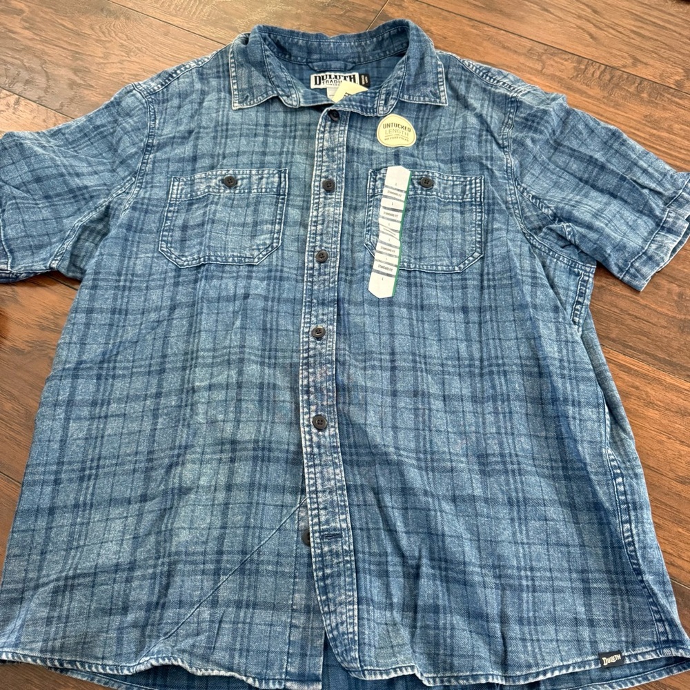 Duluth Trading Co Indigo Twill Standard Fit Shirt NWT